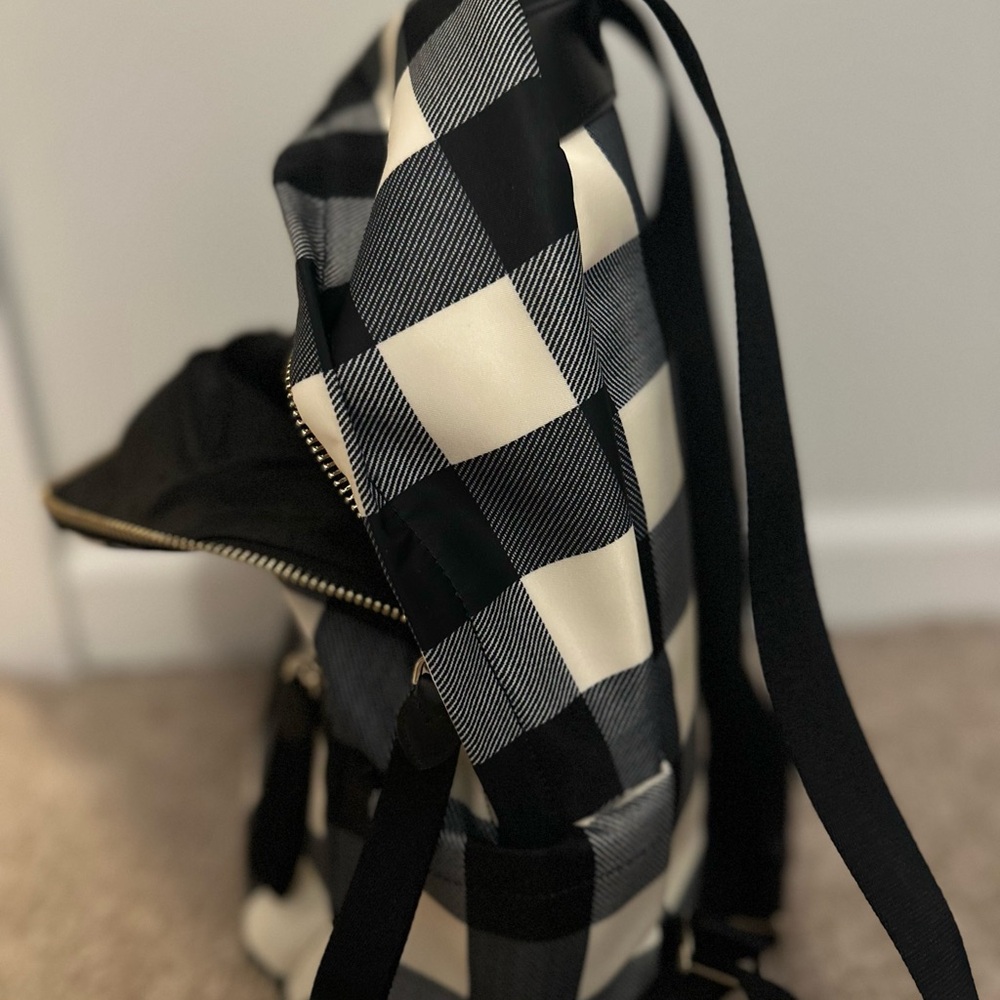 Kate Spade Plaid Black and Cream Backpack - Picture 7 of 8
